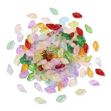 2800x  Leaf Charm Spacer Focal Bead Glass Beadsfor Bracelet Necklace Jewelry DIY