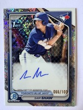 2024 Bowman - Chrome Prospect Autograph Sam Shaw Mini-Diamond Refractor /100 