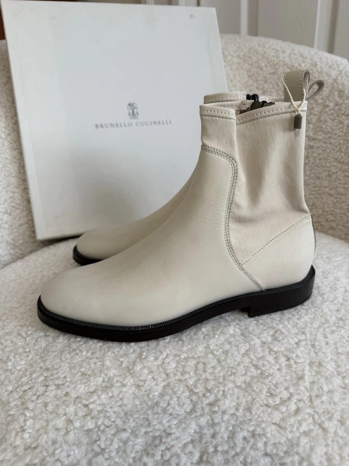 NUEVO CON ETIQUETAS Brunello Cucinelli - Botines Mujer Crudo Talla 37 Foto 4 de 4