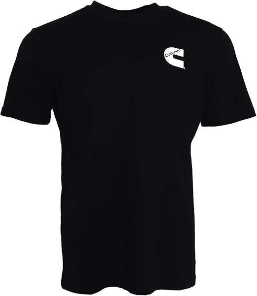 Cummins Unisex T-Shirt Short Sleeve Black Cotton Tagless Tee