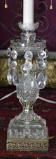 GORGEOUS MID CENTURY MODERN HOLLYWOOD REGENCY CRYSTAL PRISM ADORNED TABLE LAMP 2