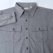 L.L. BEAN NEW OLD STOCK CHAMOIS CLOTH USA MADE GRAY FLANNEL SHIRT JACKET 19