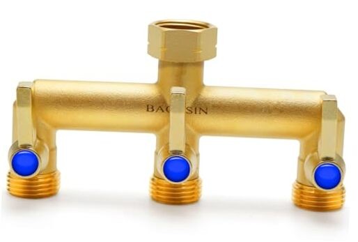 Brass Garden Hose Splitter, 3 Way Hose Splitter, Outdoor Hose XJ-TL237c2