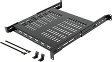 1U 4-Post Vented Server Rack Mount Shelf,13.8In Deep with Adjustable Depth 13.8-