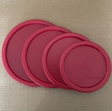 Tupperware One Touch Canister 4 Pc. Replacement Lid Seal 2423 2421 2419 2417 Red