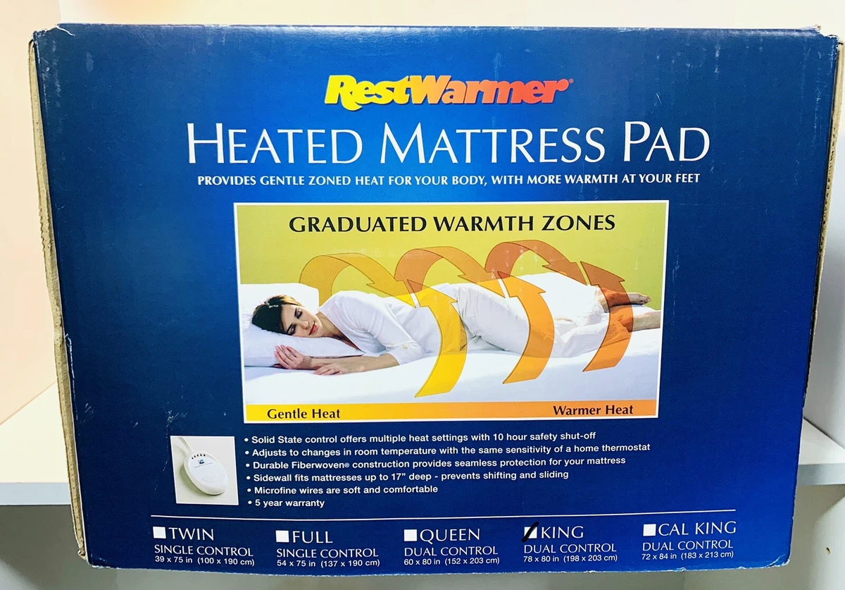 King Size Heated Mattress Pad RestWarmer 78” x 80” Open Box Blanket | eBay
