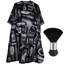 Capa de peluquero impermeable profesional con cepillo para el cuello