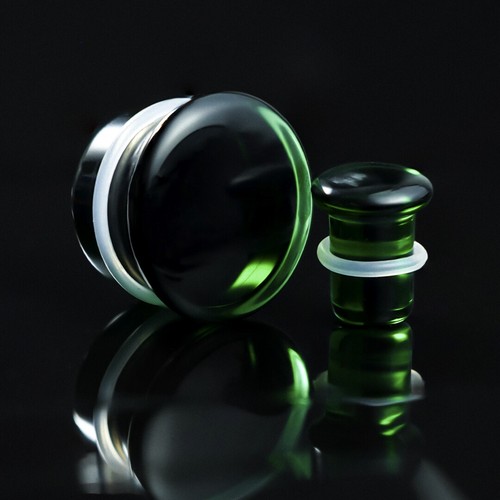 Green Single Flare Glass Plug / Gauge - Picture 1 of 3
