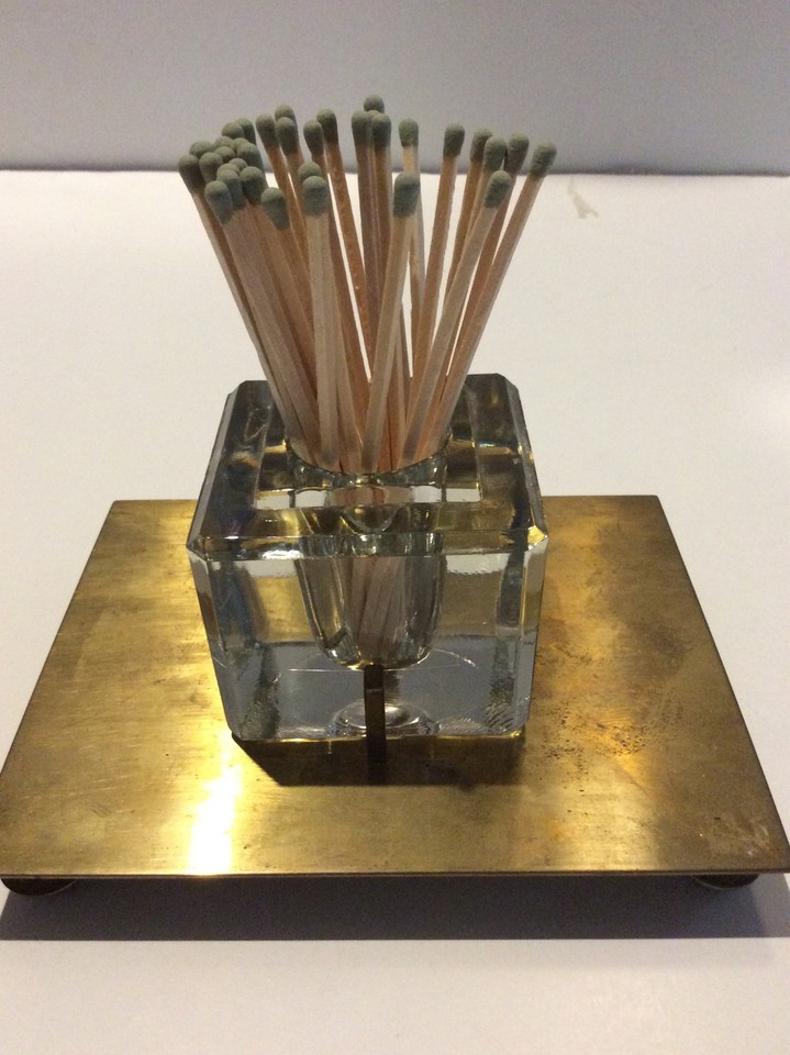 A Bradley & Hubbard brass and glass footed inkwell — museum-quality Victorian craftsmanship that turns any desk into a period-correct writing sanctuary.