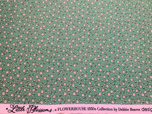 4 FQs LITTLE BLOSSOMS ROBERT KAUFMAN Flowerhouse 1930s 30s Repro Cotton Fabric - Picture 3 of 7
