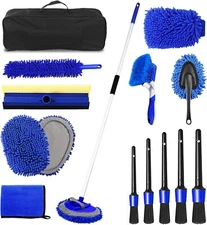 62'' Car Wash Brush Kit - Mop, Mitt, Sponge, Long Handle, for Car, RV, Truck
