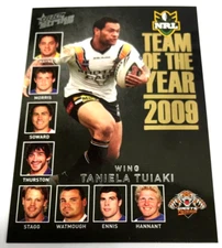 2011 SELECT NRL STRIKE CARD TEAM OF YEAR CHASE CARD TY2-TANIELA TUIAKI-TIGERS
