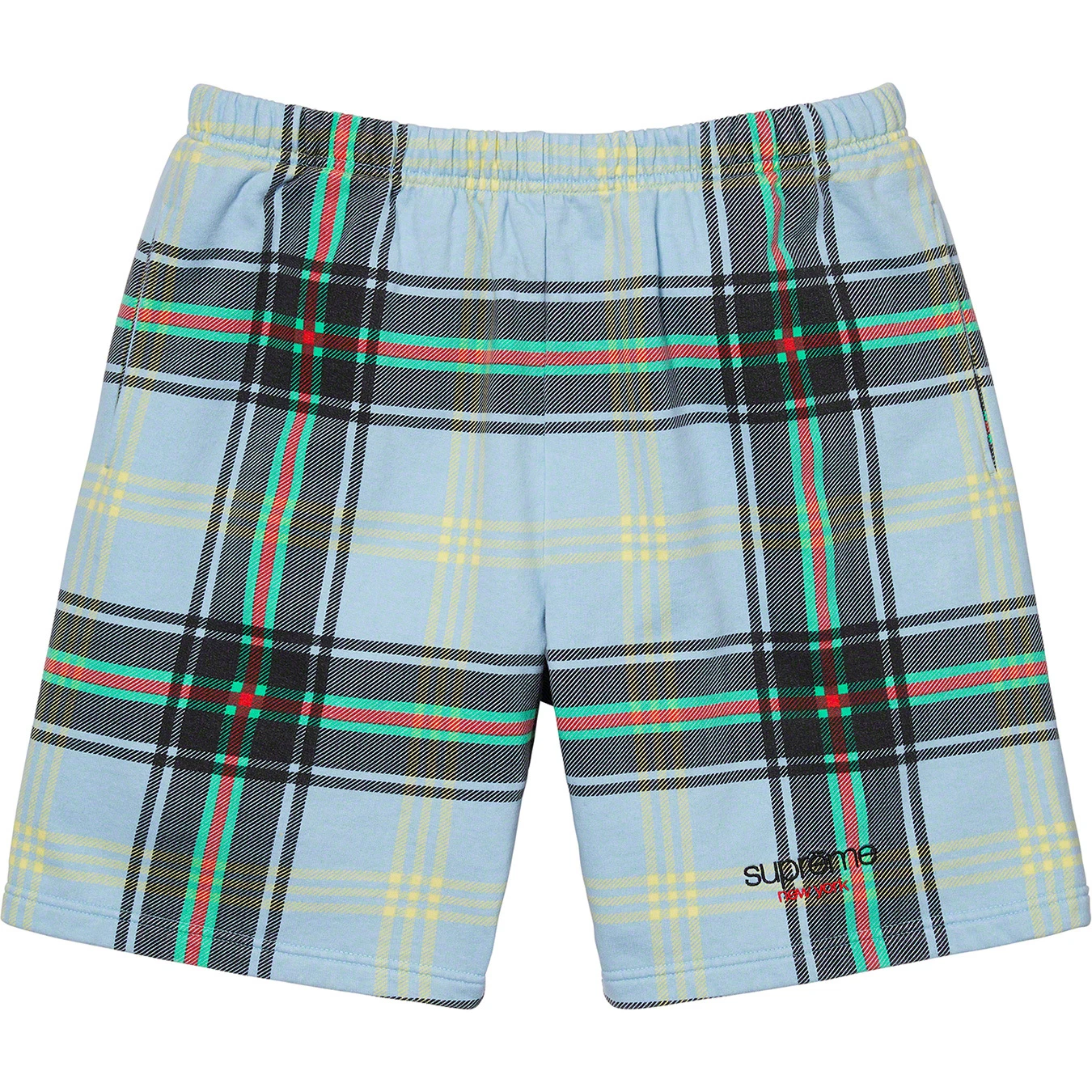 Supreme Plaid Sweatshort Light Blue (Size Large) SS21