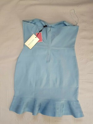 dusty blue bandage frill hem bodycon dress Party  MoxyMaiden This piece is the perfect choice for any important occasion Sizzling Tonight Ruffle Ruched Bodycon