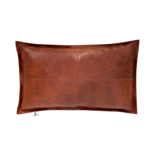 Lambskin Leather Rectangle Pillow Cover - Sofa Cushion Case - Decorative Thro... - Picture 3 of 8