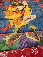 Vintage Kids Sleeping Bag Disney Mickey Mouse Crocodile, alligator 30x57 Zip Up