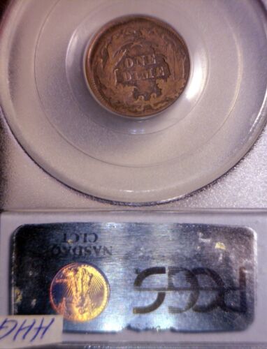 1875 ERROR PCGS VF OFF CENTER Seated Liberty SILVER Dime Coin NICE O/C LOT NR - Picture 4 of 6