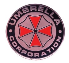 Resident Evil Umbrella Corporation Round Logo 1 Inch Diameter Enamel Metal Pin