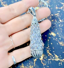 Teardrop net Necklace 25 piece clear Cubic Zirconia stainless steel by Controse