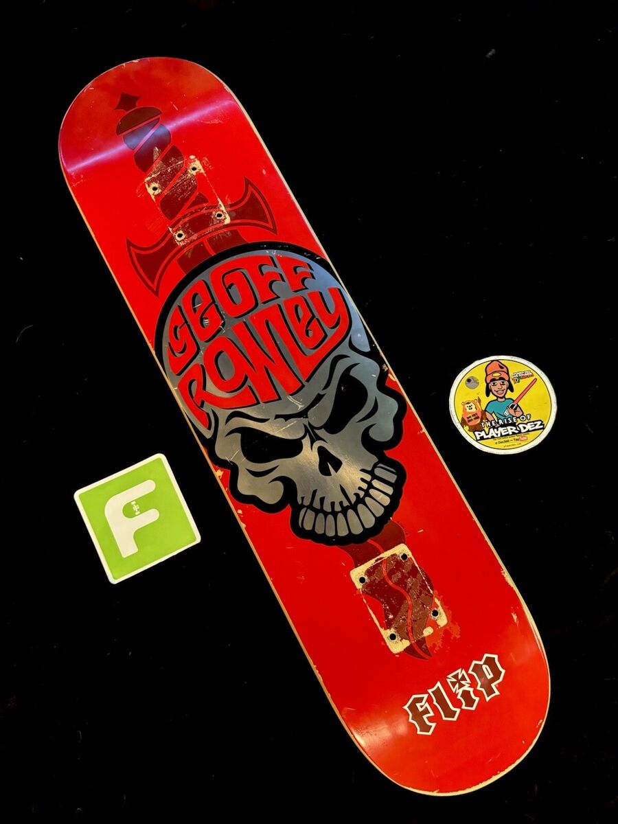 RARE Geoff Rowley Red Skeleton Foil Skull FLIP Skateboard RARE Geoff Rowley Red Skeleton Foil Skull FLIP Skateboard