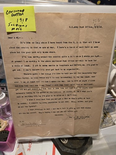 1918 world War One letter Rare Vintage Over 100 Years Old 