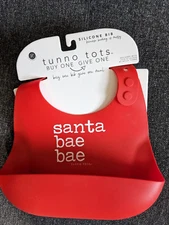 NEW tunno tots Silicone Bib Santa Bae Bae