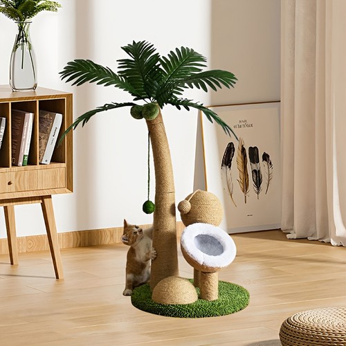 Coconut Cat Scratching Post Cat Climbing Frame Kitten Tree Scratcher Activity - Picture 5 of 13