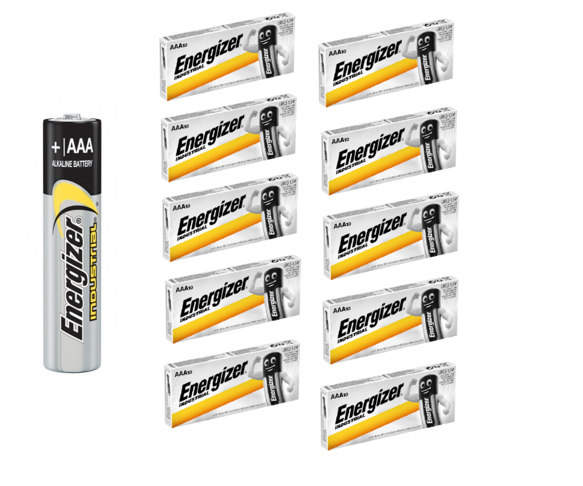 100x Aaa-micro Batterie Von Energizer Industrial Alkaline En92 Lr03