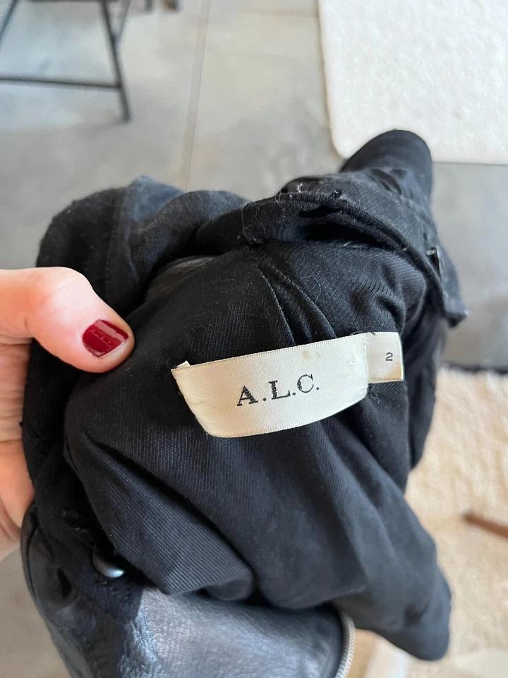 Chaqueta de cuero con capucha ALC Knight Moto negra talla 2 Foto 4 de 4