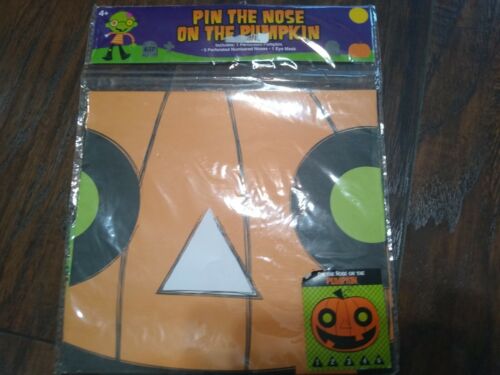 Silly Pin The Nose On The Pumpkin Halloween Party Game jack-o'-lantern blindfold