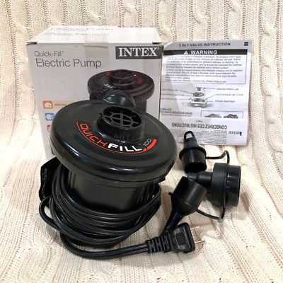 Intex 66619E Portable Quick-Fill Electric Air Pump w/ Box 3 Nozzles
