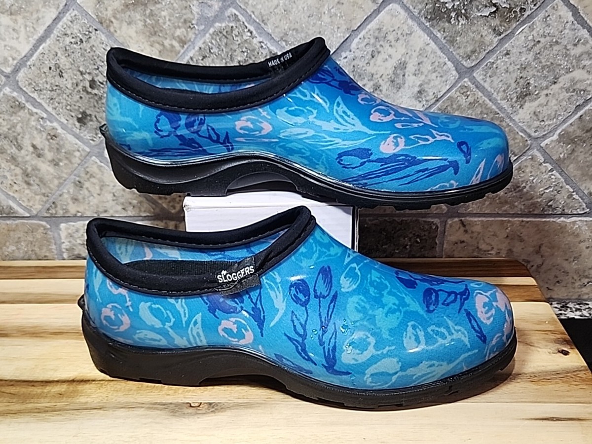 Sloggers Women's Size Floral Garden Waterproof Rubber Slip-On