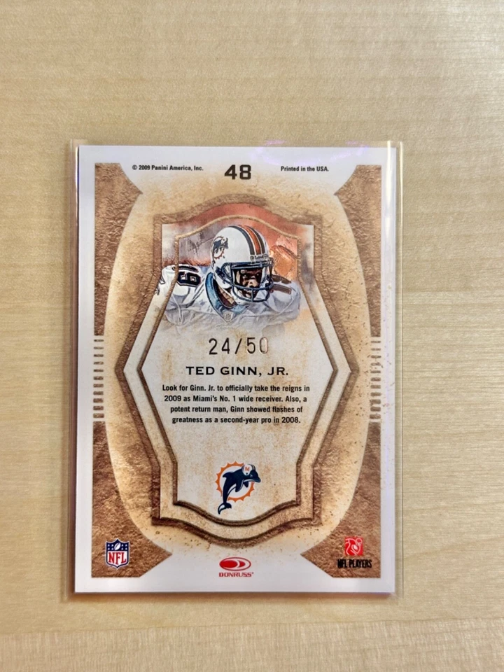 2009 Threads Gridiron Kings #48 Framed Blue Ted Ginn Jr  SP /50 Dolphins - Image 2 of 2