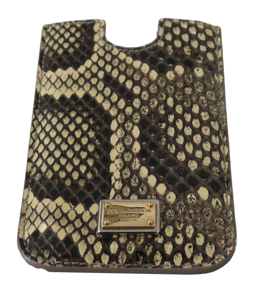 DOLCE & GABBANA Phone Case Cover Brown Leather Snakeskin Sock Universal RRP $250 - Image 4 of 4