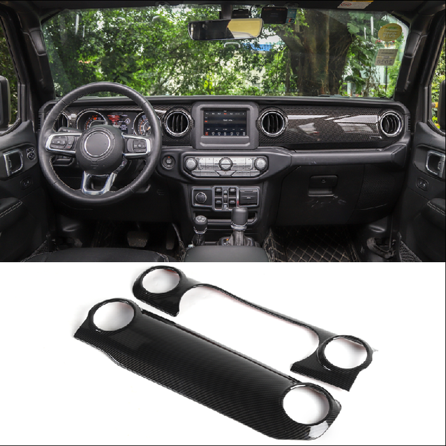 Carbon Fiber Dashboard Decorative Panel Cover Trim For 2020 Jeep