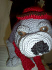 Amigurumi crochet Mastiff puppy, gray, 16" long a