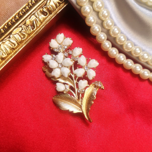 Women Crystal Pearl Gold Color Brooch Badges Vintage Corsage Pins Accessories - Picture 21 of 21