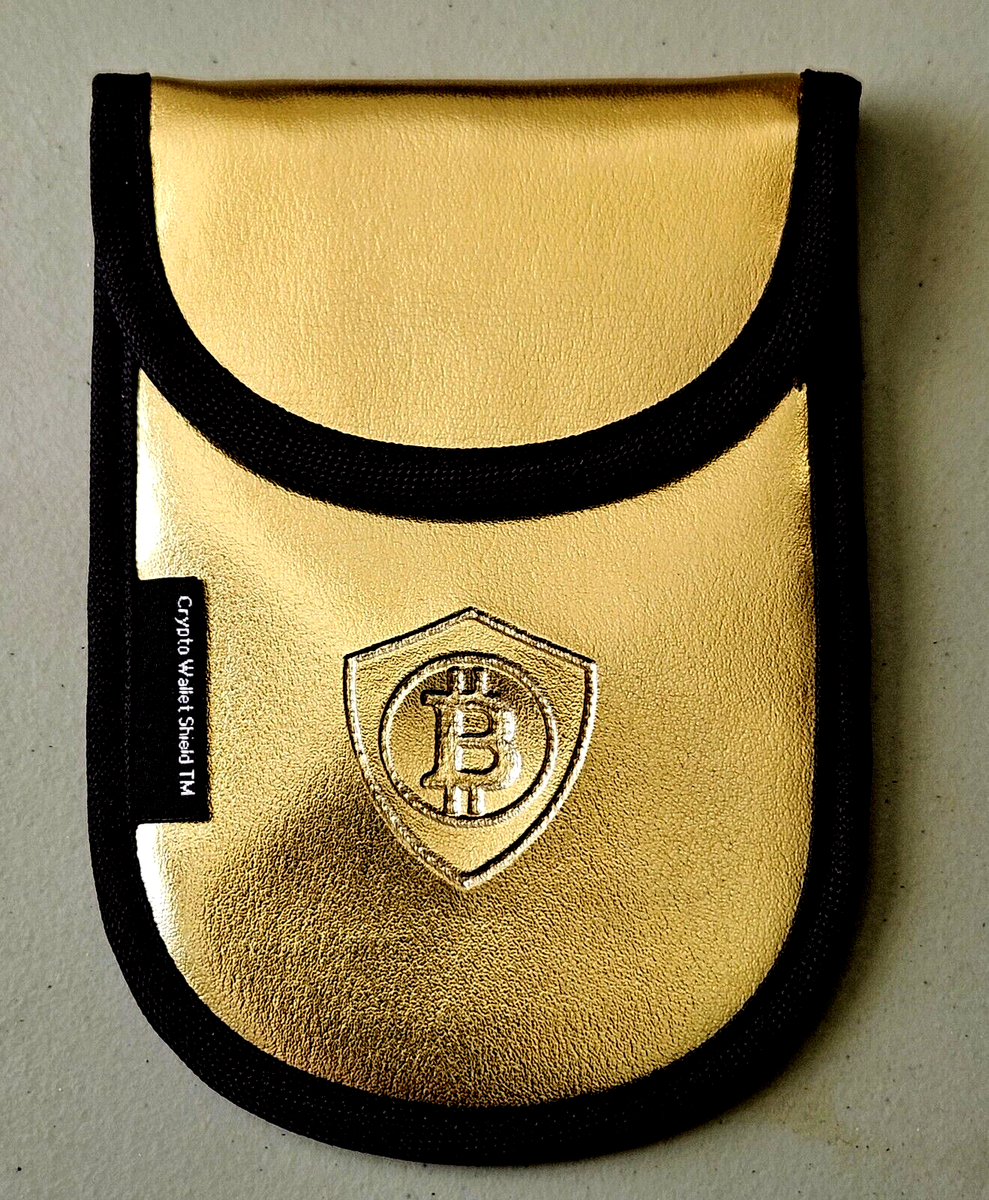 BITCOIN Logo Crypto Wallet Shield - GOLD - EMP Protection for Ledger,  Trezor | eBay