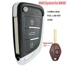 Upgraded for BMW EWS 1998-2009 315MHz ID44 Remote Key Fob FCC: LX8 FZV -HU92