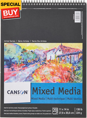 Artist Series Mixed Media Paper, Wirebound Pad, 11x14 inches, 20 Sheets (138lb/2