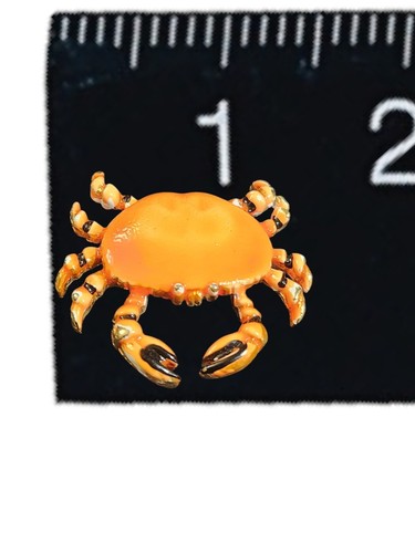 Vintage Enamel Crab Brooch Pin Nautical Sea Life Ocean Animal Jewelry - Picture 9 of 9