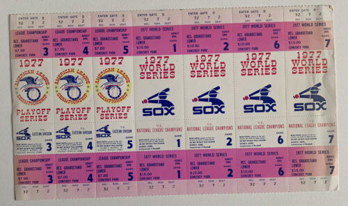 (7) 1977 Chicago White Sox ALCS & World Series Phantom Tickets - Unperforated - Afbeelding 1 van 2