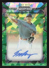 2019 Panini Prizm Draft Picks Josh Wolf Auto Green Ice AU,SN #55 Card #/18