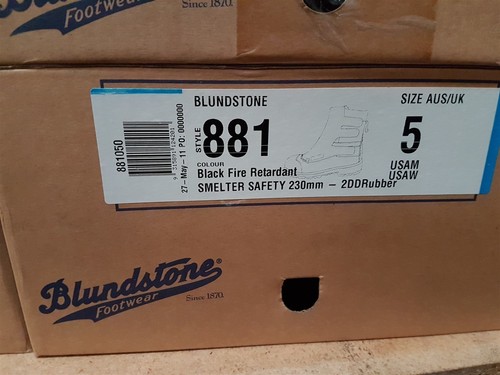 Blundstone 881 Black Fire Retardant Smelter Safety Boots Size Aus-5 US-6 - Bild 8 von 10