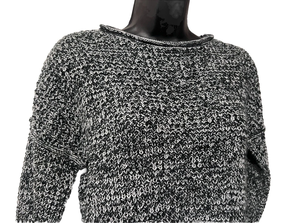 Sweater Shirt Daisy Fuentes Top Medium Salt Pepper Women Clothing - Image 2 of 4