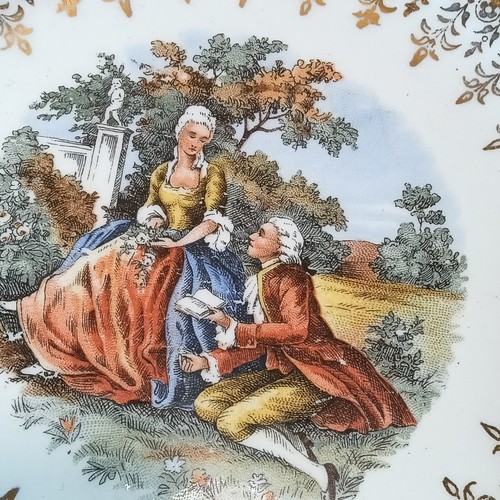 Warranted 22-carat HK CHINA Victorian Style Plates Courting Couples Decorative - Picture 3 of 9