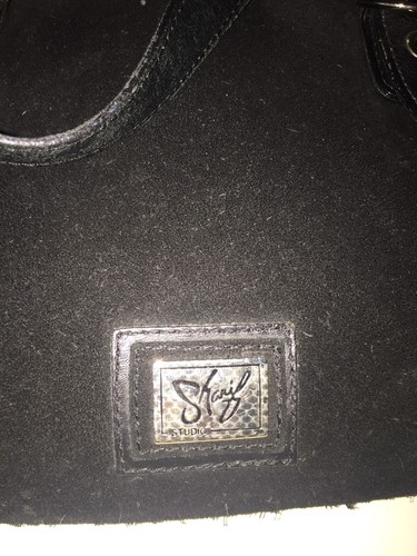 Sharif Black Suede And Leather Bag Purse - Picture 2 of 8