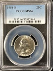 1954-S 25C Washington Quarter Dollar PCGS MS66   33932944