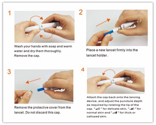 100x Sterile 28G Lancets For Blood Test Testing Kits include Glucose/Cholesterol - Picture 3 of 4