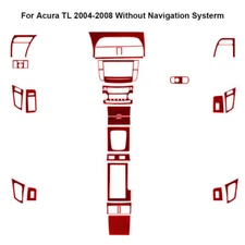 27Pcs Red Carbon Fiber Full Interior Kit Cover Trim For Acura TL 2004-2008